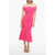 ROLAND MOURET Solid Color Maxi Strapless Dress Pink