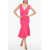ROLAND MOURET Sweetheart Neckline Solid Color Maxi Dress Pink