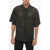Salvatore Santoro Short-Sleeved Perforated Leather Shirt Black