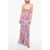 THE ANDAMANE Floral A-Line Dress With Draped Neckline Multicolor