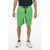 Kenzo Cotton Shorts With Buckle Green