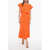 SPORTMAX Silk Florida Dress With Draped Detail Orange