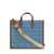 Versace Tote Bag with All-Over Logo Print in Light Blue Canvas Man BLUE