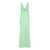 Pinko Green Mint Draped Maxi Dress in Satin Woman GREEN