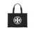 Tory Burch TORY BURCH Large Ella Cotton Tote Bag with Logo Print BLACK