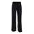 PLAIN Black Relaxed Pants with Elastic Waistband in Fabric Woman BLACK