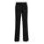 PLAIN Straight Black Pants with Belt Loops in Fabric Woman BLACK