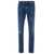 Dolce & Gabbana Blue Five-Pocket Jeans with Logo Plaque in Stretch Cotton Denim Man BLU