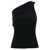 Rick Owens 'Athena' Black Ribbed One-Shoulder Top In Wool Woman BLACK