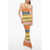 Roberto Collina Multicolor Striped Knitted Maxi Dress Brown