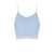 TWINSET TWINSET LIGHT BLUE CROP TOP WITH FEATHERS Light blue