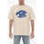 ADER ERROR Solid Color Crew-Neck T-Shirt With Contrasting Print Beige