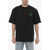 ADER ERROR Solid Color Crew-Neck T-Shirt With Cut-Out Details Black
