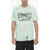 WESTFALL Dirty Effect Crew-Neck T-Shirt With Front Print Light Blue