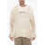 RAMAEL Distressed Effect Perforated V-Neck Sweater Beige