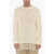 ANDERSSON BELL Perforated Crew-Neck Sweater With Fringes White