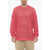 RAMAEL Perforated Cotton Crew-Neck Maxi Sweater Pink