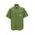DRÔLE DE MONSIEUR Green Short Sleeve Shirt with Slogan Embroidery in Cotton Blend Man GREEN