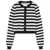 Moschino MOSCHINO Cardigan in cotton with striped pattern and question mark detail NERO
