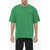 ADER ERROR Solid Color Crew-Neck T-Shirt With Embroidered Logo Green