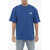 ADER ERROR Solid Color Crew-Neck T-Shirt With Cut-Out Details Blue