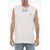 Raf Simons Fred Perry Frontal Print Tank Top With Metal Logo White