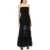 ROTATE Birger Christensen Maxi Chiffon Dress With Semi-Transparent R BLACK