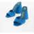 THE ATTICO Satin Luz Mules With Conical Block Heel 10.5Cm Blue