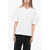 Alexander McQueen Crew Neck Cotton T-Shirt With Cut-Out Details White