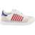 DSQUARED2 New Jersey Sneakers WHITE RED BLUE