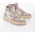 AUTRY Two-Tone Leather High-Top Sneakers Beige