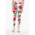 Dolce & Gabbana Floral Patterned Poppy Leggings With Ankle Zips Multicolor