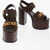 Valentino Garavani Leather Sandals With Chian Details Heel 13 Cm Brown