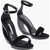 Manolo Blahnik Suede Rocar Ankle-Strap Sandals With Cut-Out Detail Heel 10. Black