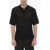 Neil Barrett Loose Fit 3 Buttons Perforated Polo Shirt Black