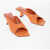 BY FAR Crocodile Effect Leather Huston Sandals With Spool Heel 6Cm Orange