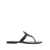 Tory Burch 'Miller' Black Thong Sandal with Tonal Logo in Leather Woman BLACK