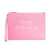 Marc Jacobs 'The Large Pouch' Pink Clutch with Engraved Logo in Hammered Leather Woman PINK
