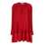 Lanvin Short Dress with Red Pleated Effect in Technical Fabric  Woman RED