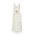 TWINSET Long Cream White Dress With Embroideries And Matching Belt In Cotton Woman WHITE