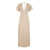 PLAIN Long Beige Dress With Bow At The Back In Fabric Woman BEIGE