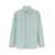 MAISON KITSUNÉ Green Striped Overshirt In Cotton Man BLUE