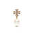 Tory Burch Gold-Colored Earrings with Crystal Pavè and Pearl Pendanti in Brass Woman GREY