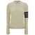 Thom Browne Beige Knit Pullover with 4 Bar Detail in Wool Woman BEIGE