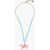 Dior Necklace With Plexiglass Beads And Colored Charm Blue