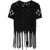 Pinko PINKO Perforated viscose top with fringes BLACK