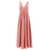 forte_forte Long Pink Dress With Surplice Neckline In Taffetas Woman PINK