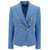 Balmain Blue Double-Breasted Jacket with Jewel Buttons in Wool Woman BLU