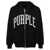 PURPLE BRAND Purple Brand Logo Cotton Full Zip Hoodie BLACK