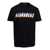 DSQUARED2 Black Crewneck T-Shirt with Front Logo Print in Cotton Man BLACK